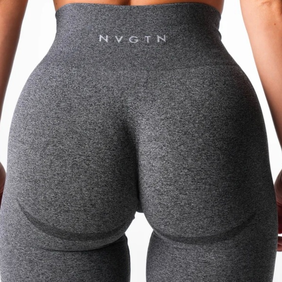 NVGTN | Black Speckled Mid Rise Contour Seamless Leggings - Picture 1 of 6